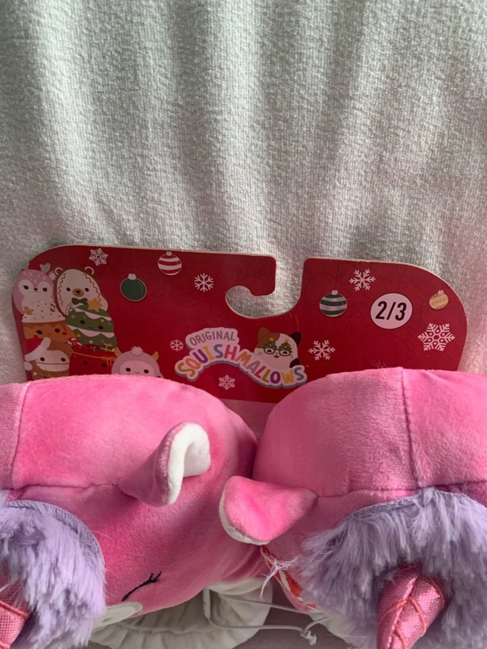 NWT Squishmellow Christmas Unicorn Slippers, Size 2/3 Kids